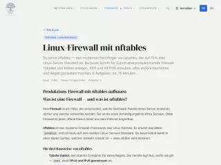 Webseite: Linux-Firewall mit nftables