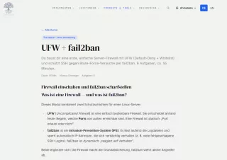 Webseite: UFW + fail2ban