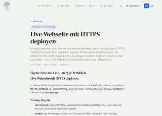 Webseite: Live-Webseite mit HTTPS deployen