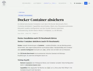 Webseite: Docker-Container absichern