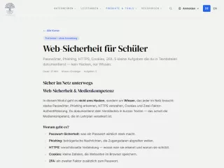 Webseite: Web-Sicherheit für Schüler