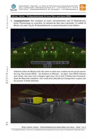Anleitung: Minetest-Adventskalender | Bauanleitung I