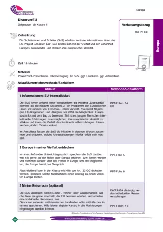 Unterrichtsplanung: DiscoverEU (PDF)