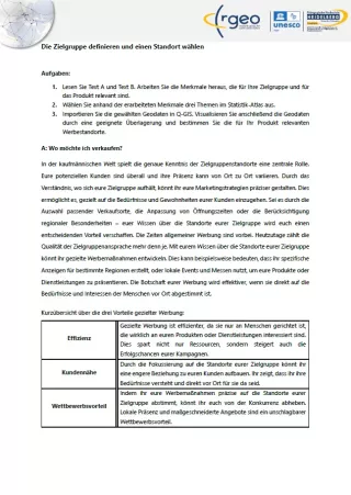 Arbeitsblatt: Arbeitsblatt: Zielgruppe definieren & Standortwahl – Dash‑Cam