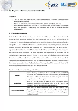Arbeitsblatt: Die Zielgruppe definieren und einen Standort wählen (Möbel)