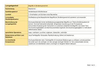 Unterrichtsplanung: Begriffe am Straßenquerschnitt - Lerngelegenheit (Word)
