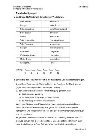 Arbeitsblatt: Randbefestigungen - Arbeitsblatt (Pdf)