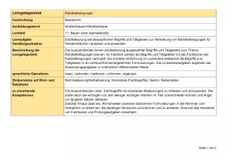 Unterrichtsplanung: Randbefestigungen - Lerngelegenheit (Word)