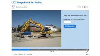 Interaktion: Baugeräte für den Aushub