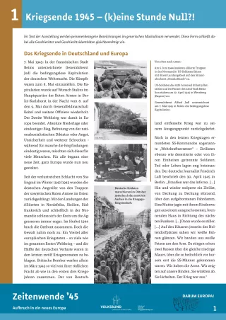 Text: Zeitenwende ʼ45 - Aufbruch in ein neues Europa