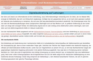 Webseite: Signalausbreitung auf Leitungen