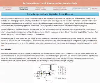 Webseite: Schaltungstechnik digitaler Schaltkreise