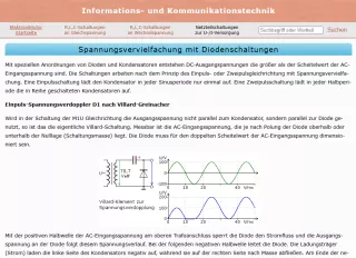 Webseite: Spannungsvervielfachung mit Diodenschaltungen