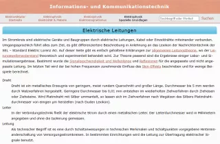 Webseite: Elektrische Leitungen