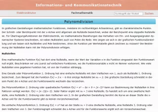 Webseite: Polynomdivision