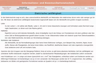 Webseite: Elektrische Leitfähigkeit