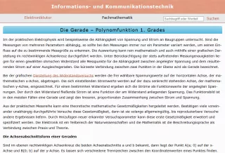 Webseite: Die Gerade - Polynomfunktion 1. Grades