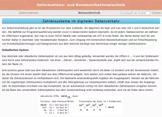 Webseite: Zahlensysteme im digitalen Datenverkehr