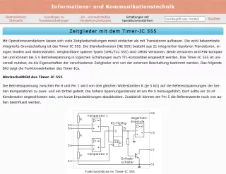 Webseite: Zeitglieder mit dem Timer-IC 555