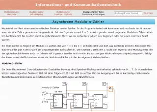 Webseite: Asynchrone Modulo-n-Zähler