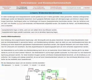 Webseite: Lineare Widerstandsnetzwerke