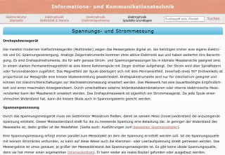 Webseite: Spannungs- und Strommessung