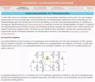 Webseite: Kopplungsmethoden für Transistorstufen