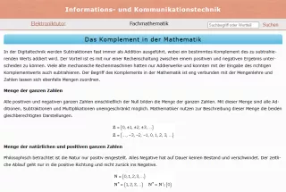 Webseite: Das Komplement in der Mathematik