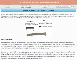 Webseite: Ohmscher- oder Wirkwiderstand