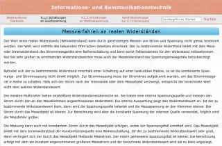 Webseite: Die Widerstandsmessbrücke