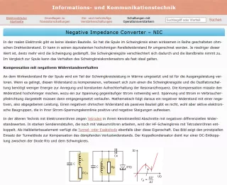 Webseite: Negative Impedance Converter - NIC