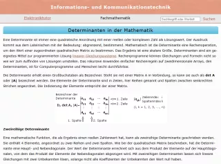 Webseite: Determinanten in der Mathematik