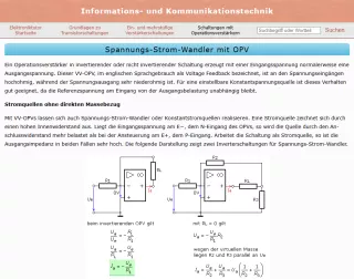 Webseite: Spannungs-Strom-Wandler mit OPV