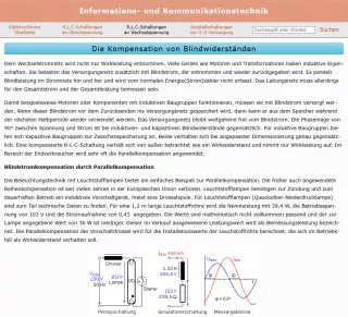 Webseite: Kompensation von Blindwiderständen