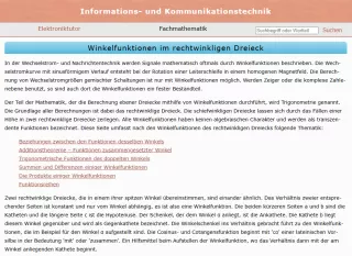 Webseite: Winkelfunktionen im rechtwinkligen Dreieck