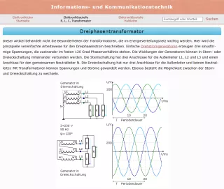Webseite: Dreiphasentransformator
