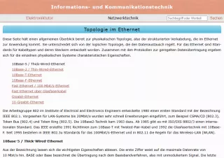 Webseite: Topologie im Ethernet