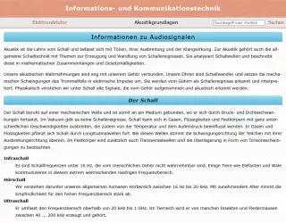 Webseite: Informationen zu Audiosignalen