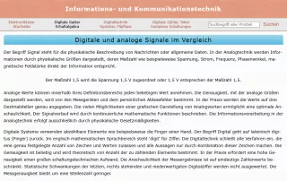 Webseite: Digitale und analoge Signale im Vergleich