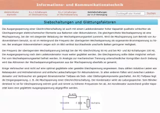 Webseite: Siebschaltungen und Glättungsfaktoren