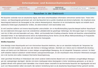 Webseite: Rauschen in der Elektronik