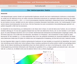 Webseite: Der Vektoroperator Nabla