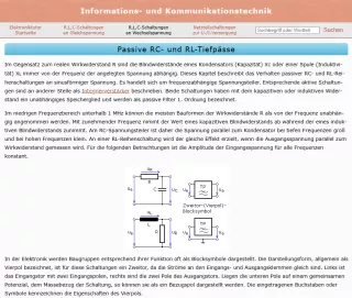 Webseite: Passive RC- und RL-Tiefpässe