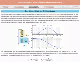Webseite: Das Wien-Glied - ein RC-Bandpass