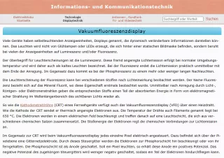 Webseite: Vakuumfluoreszenzdisplay