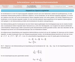 Webseite: Kapazitive Spannungsteiler