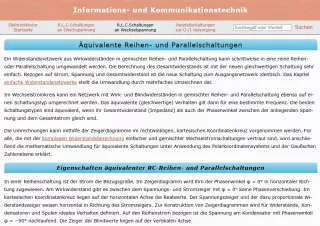Webseite: Äquivalente Reihen- und Parallelschaltungen
