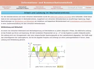 Webseite: Arbeit und Leistung im Wechselstromkreis