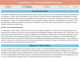 Webseite: Das Bauteil Spule