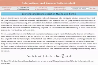 Webseite: Leistungsanpassung zwischen Quelle und Senke